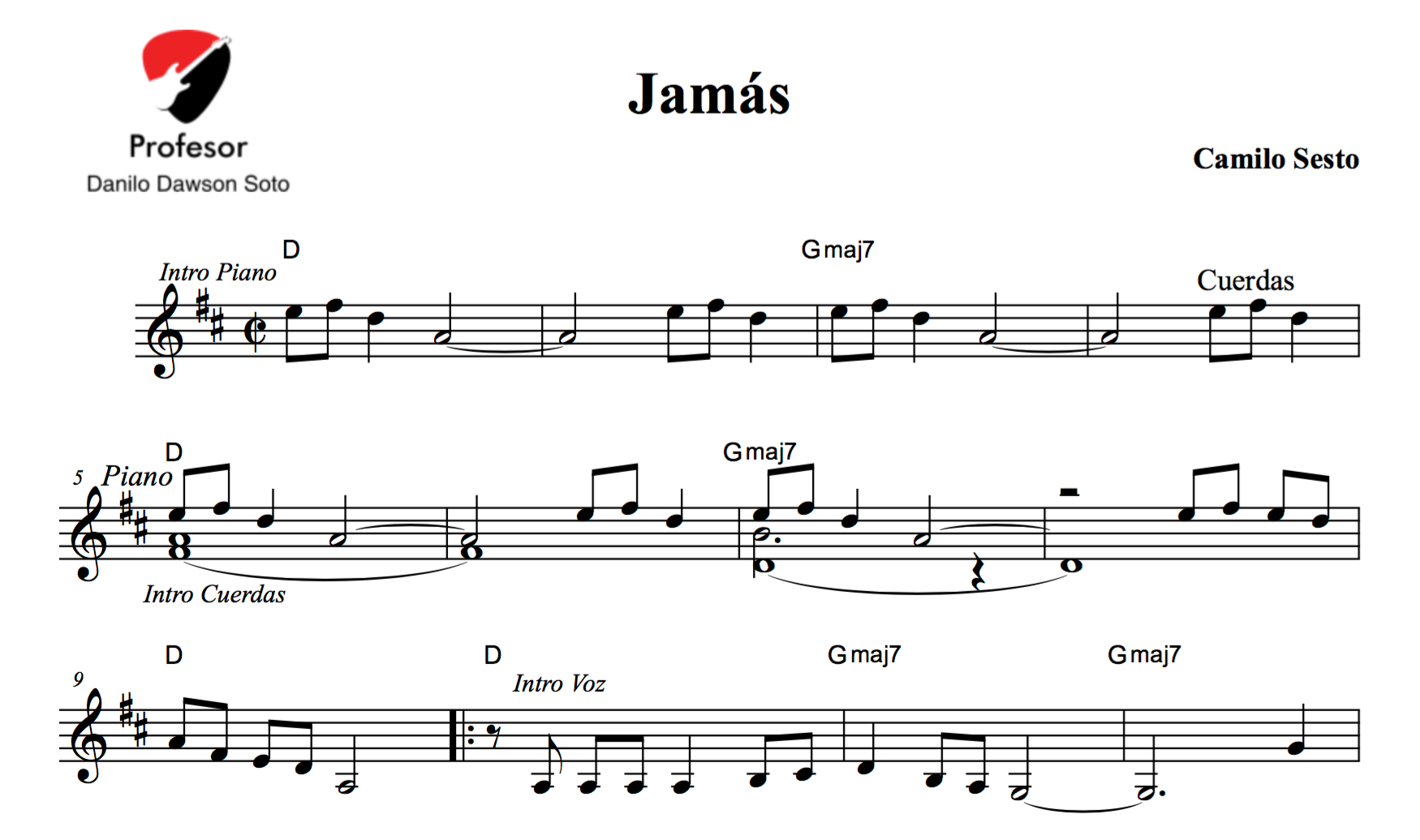 PARTITURA DE JAMÁS (Camilo Sesto) - Payhip