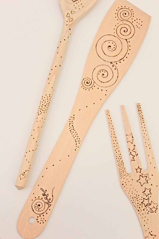 Wood burned spoons design templates - Payhip