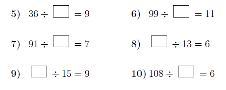 division finding missing numbers worksheet no 3 with solutions payhip