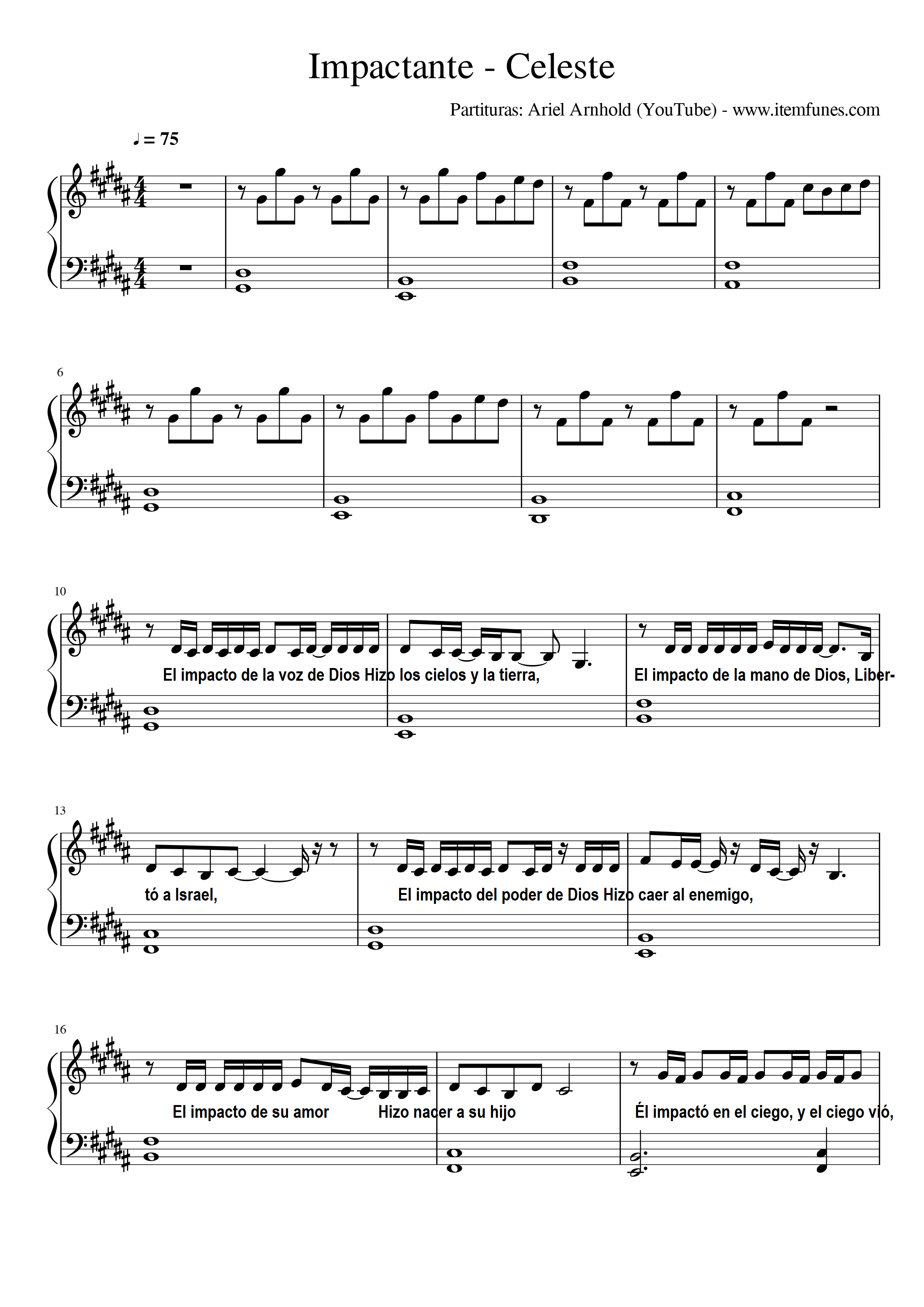 IMPACTANTE - CELESTE - Partitura Completa Piano Melodia Acordes Letra -  Payhip