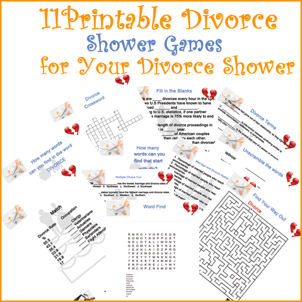 Divorce Shower Games Printables Payhip