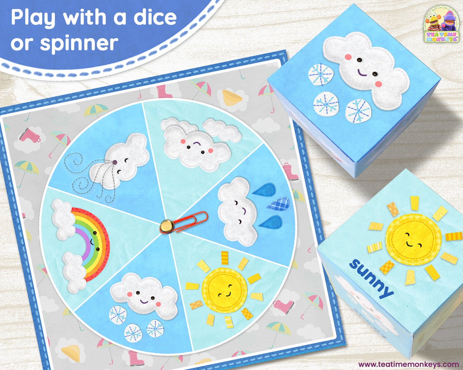 weather bingo an editable dice spinner game with craftivity payhip