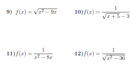 Domain of a function worksheet no 3 (with solutions)