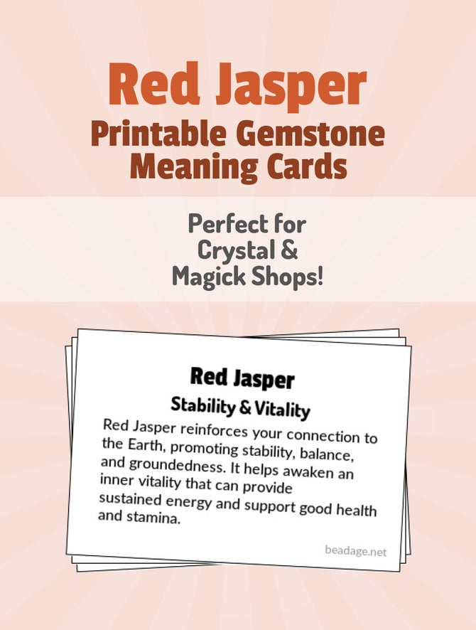 Red Jasper Printable Gemstone Cards Payhip