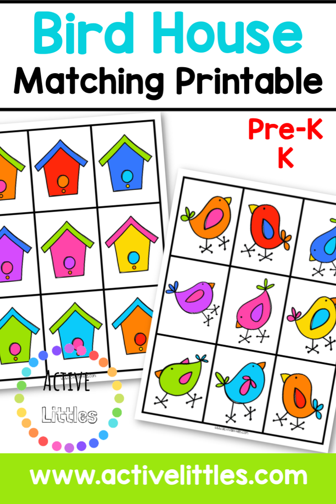 Bird House Matching Printable Active Littles Payhip
