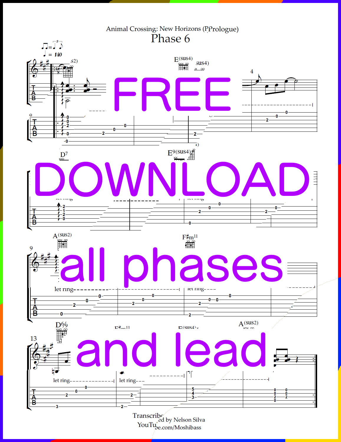 Animal Crossing New Horizons "Prologue" (All Phases) Guitar Tab