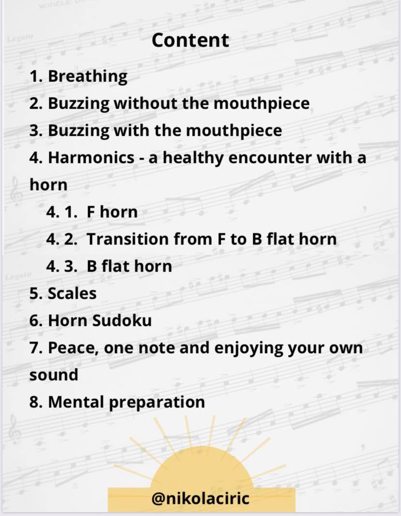 Horn Morning Sunshine, morning routine for French horn Payhip