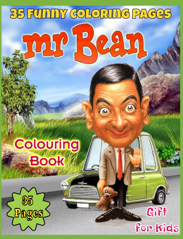 35 Funny Cartoon Coloring Mr. Bean Coloring Book Gift For Kids 35