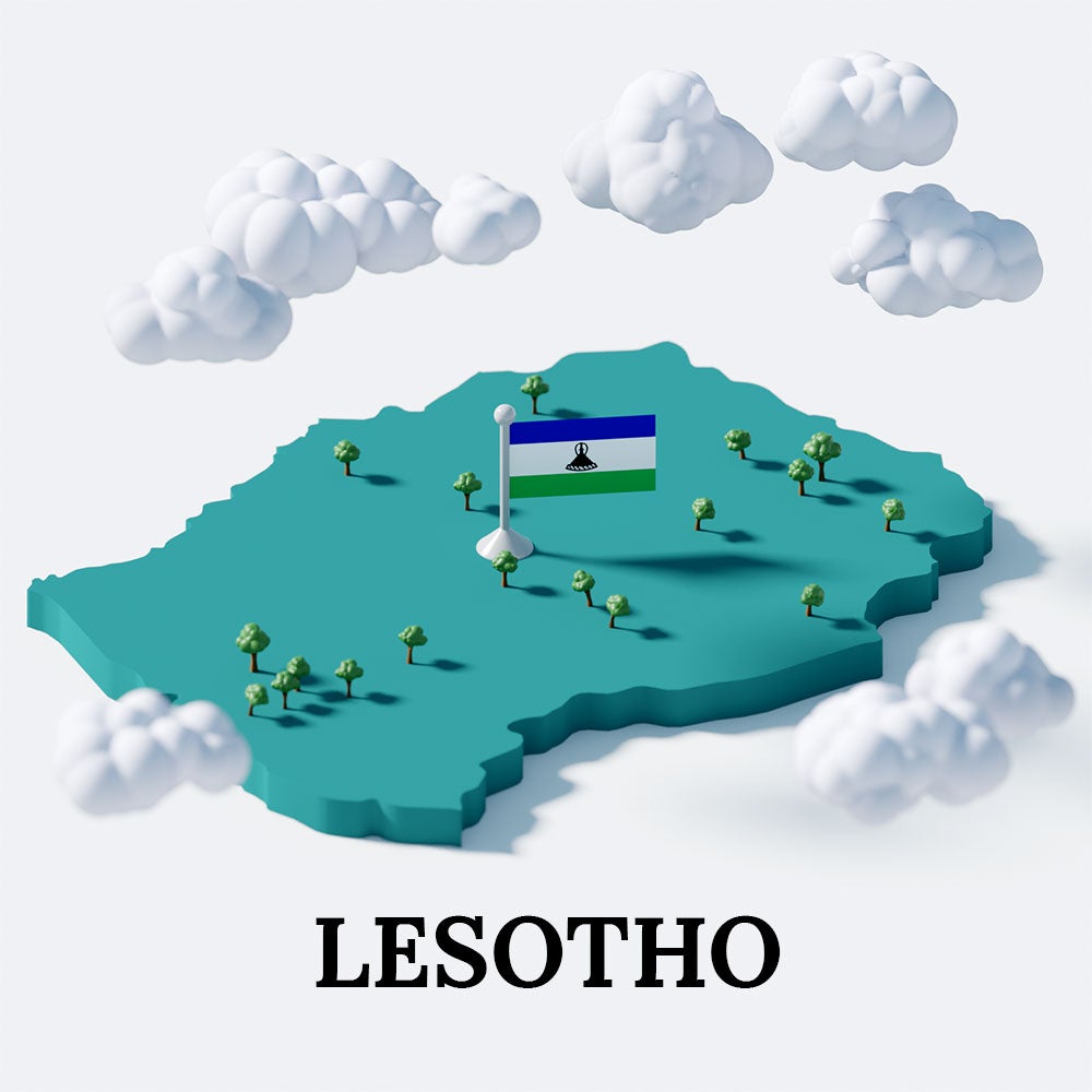 Lesotho Map (3D PNG) Payhip