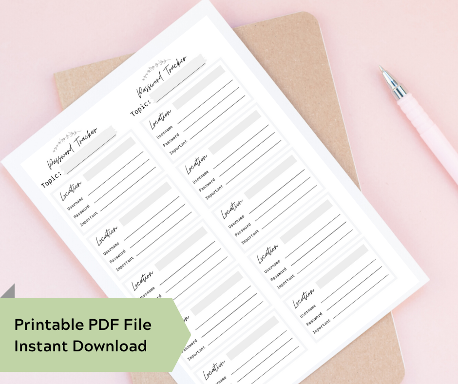 Purse Size Printable Folded Booklet Password Tracker Printable Notebook purse-size-printable-folded-booklet-password-tracker-printable-notebook