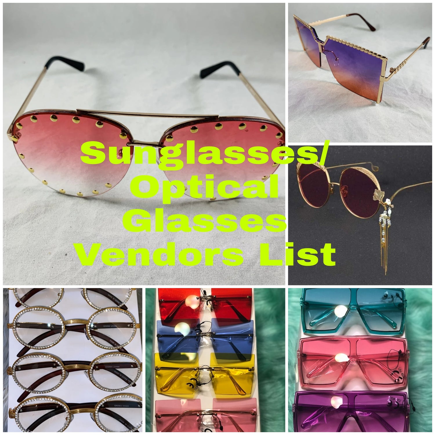 Sunglasses/Optical Glasses Vendors List Payhip
