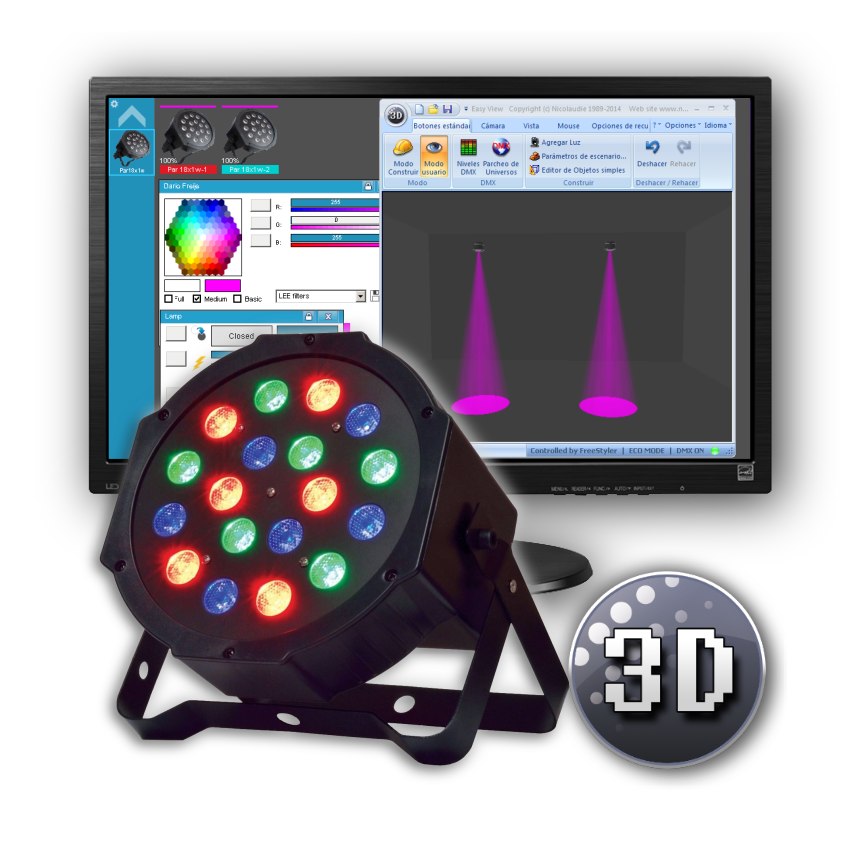 Librería De Magic 3d P/ Lum005 De Megaluz (18x1w) Payhip