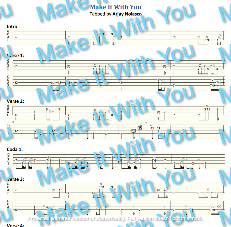 Make it with you by bread bass tab payhip