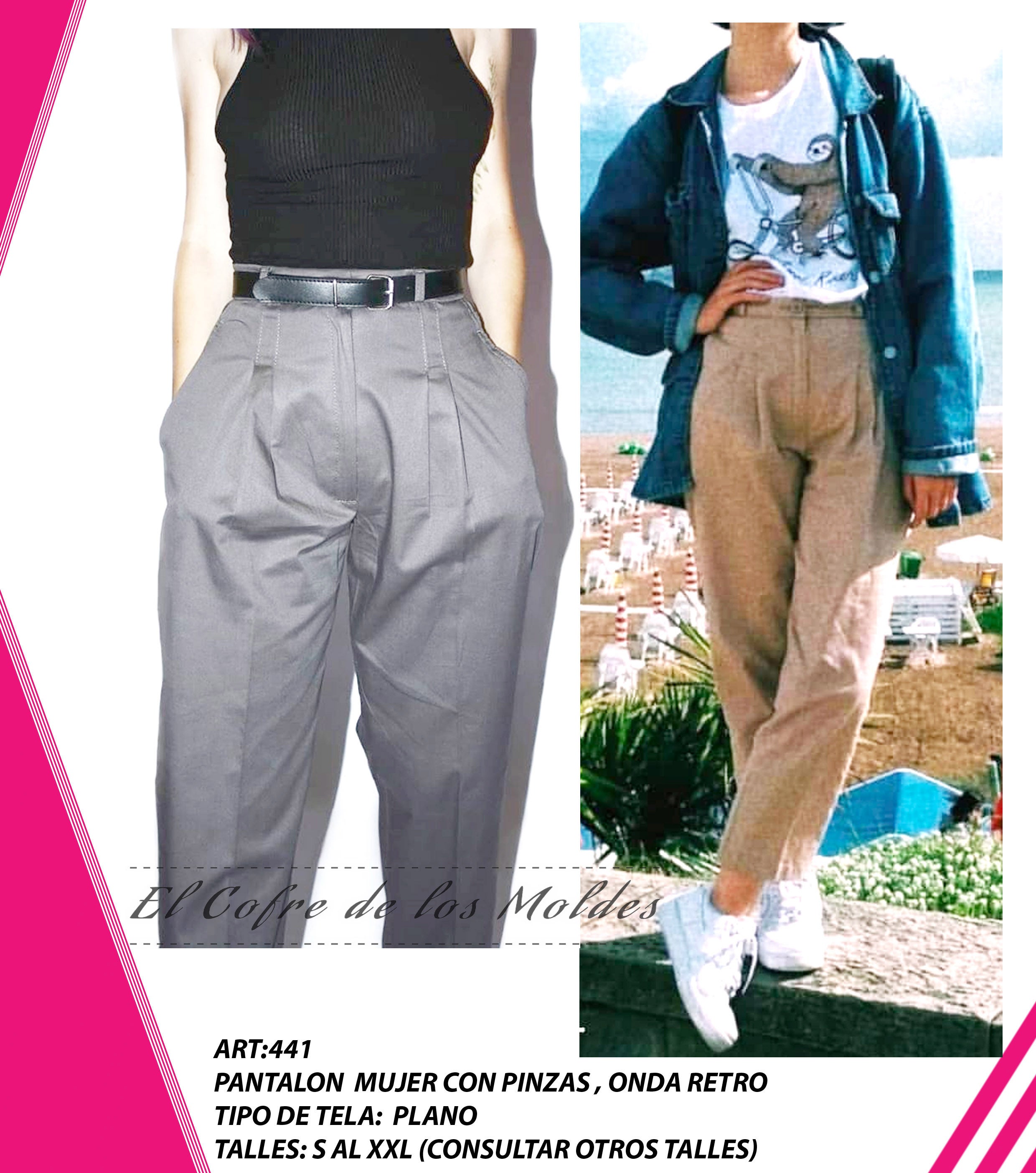 Molde Digital PDF Pantalón Pinzado Slouchy, pack de Talles S A Xxl - Payhip