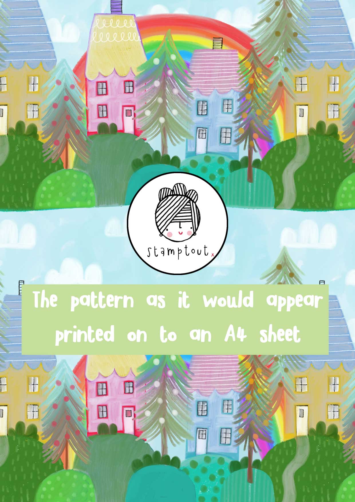 Exclusive Use Design For Fabric Printing Only Woodland Village exclusive-use-design-for-fabric-printing-only-woodland-village