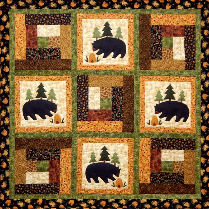 Bears in the Cabin Instant Download Quilt Pattern Payhip