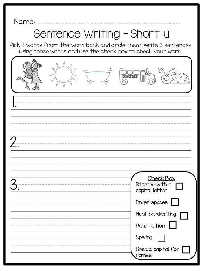 Short Vowel Differentiated Phonics Practice Pages Printable and Google