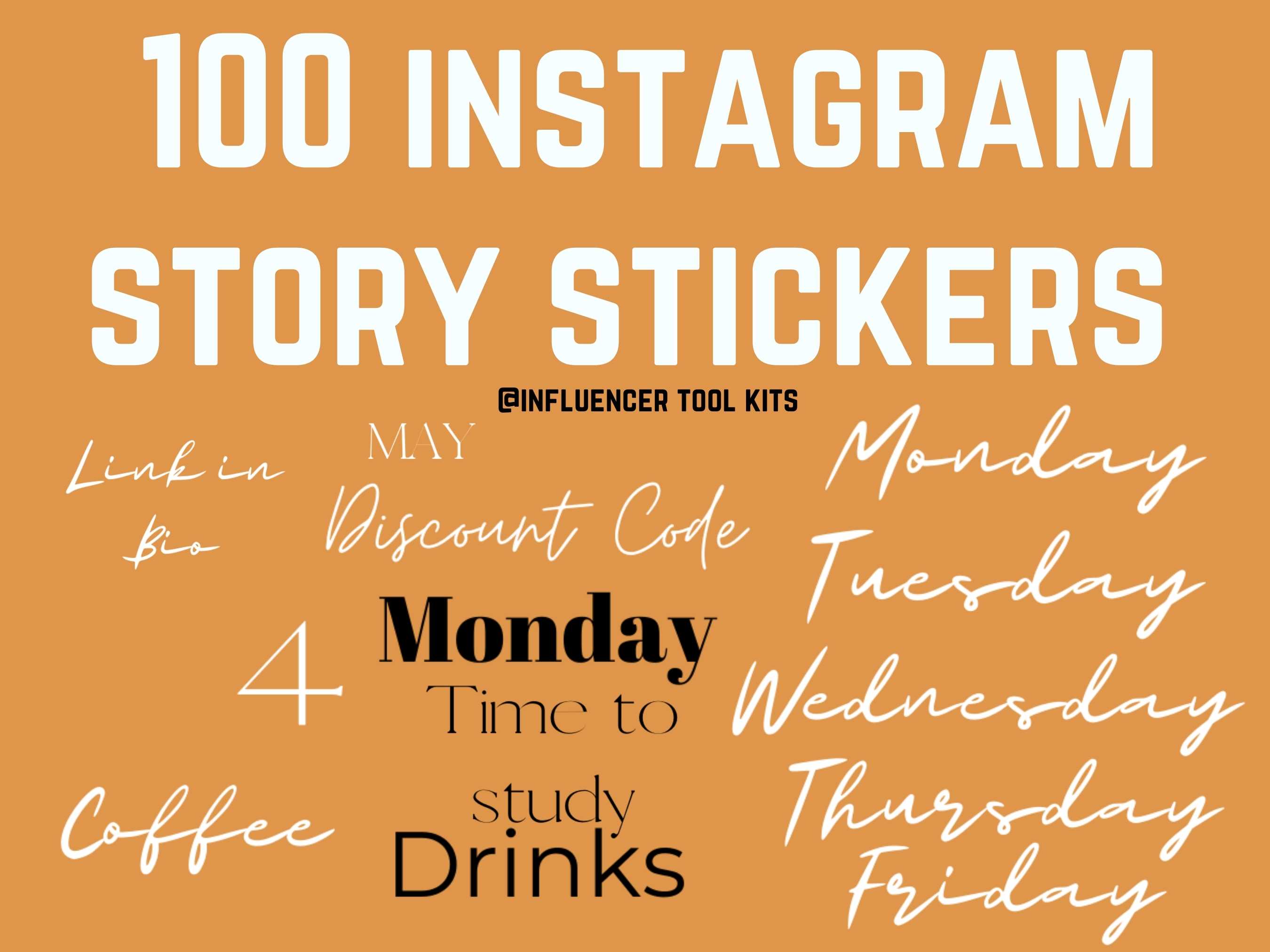 100 INSTAGRAM STORY STICKERS - white and black text aesthetic and cute