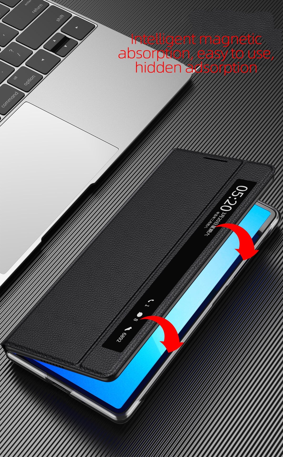 Huawei Mate X2 Case Cover PU Leather Kickstand Smart Window Payhip