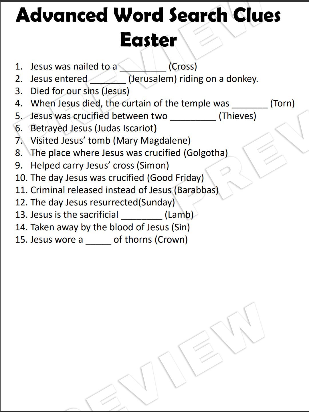 Bible Word Search - Easter - Payhip