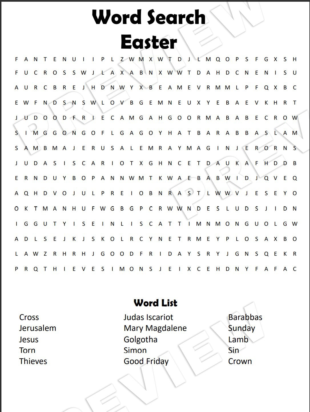 Bible Word Search - Easter - Payhip