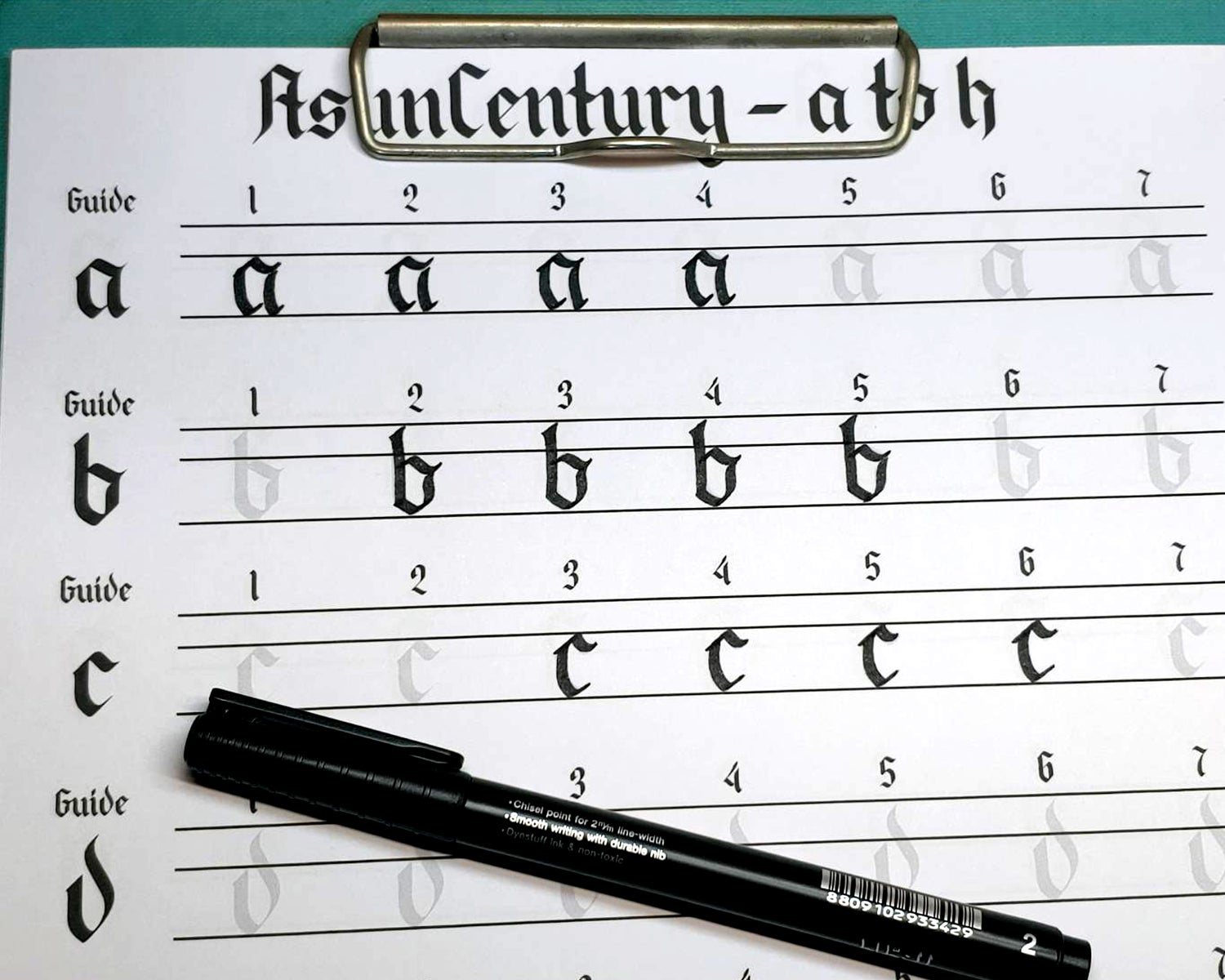 classic gothic calligraphy blank tracing worksheet printable practice sheet with guideline gothic calligraphy template for beginner payhip