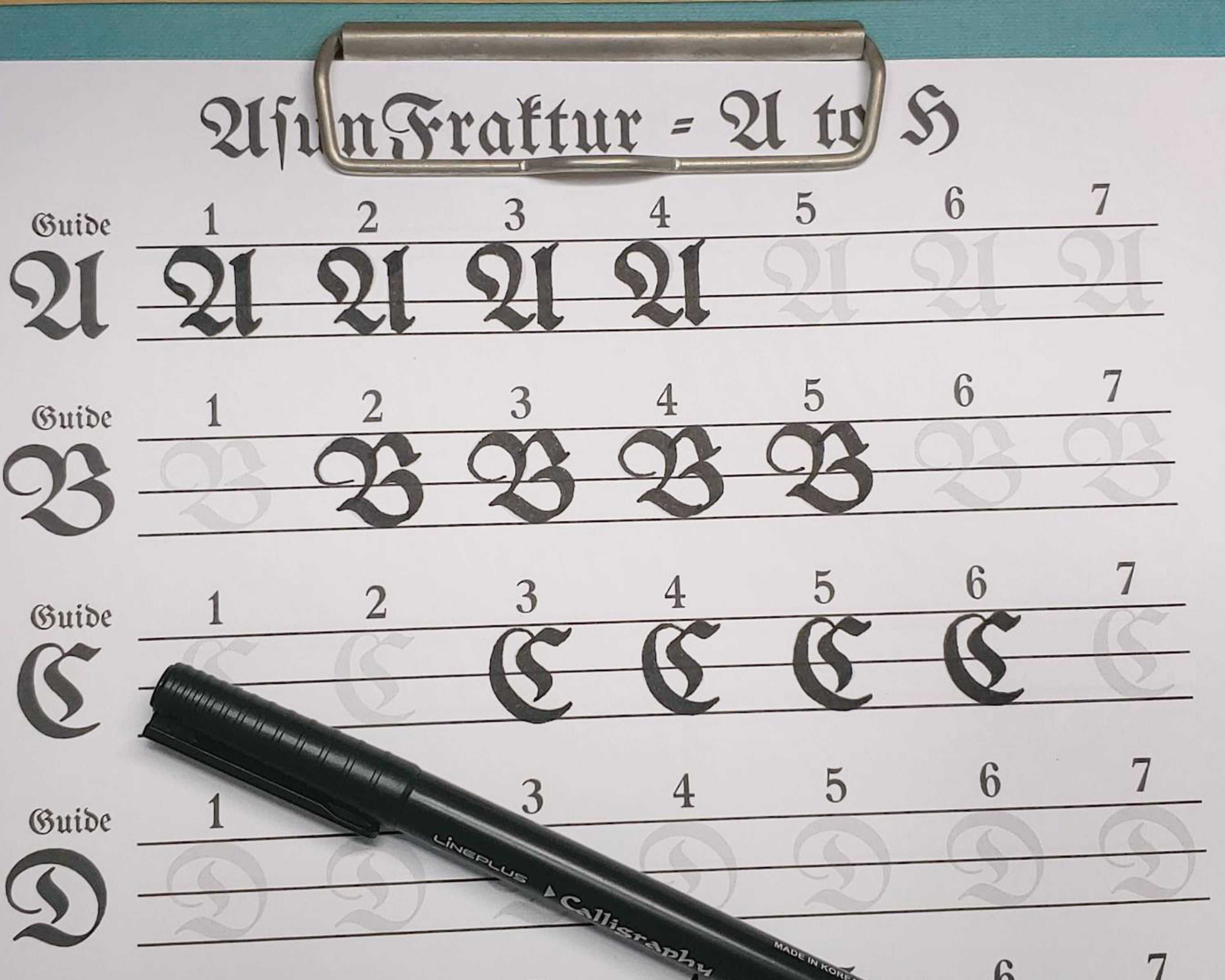 Printable Fraktur Calligraphy Worksheet | 2021 new year creative hobbies | Handwriting  practice sheet for adult | Gothic letter font - Payhip