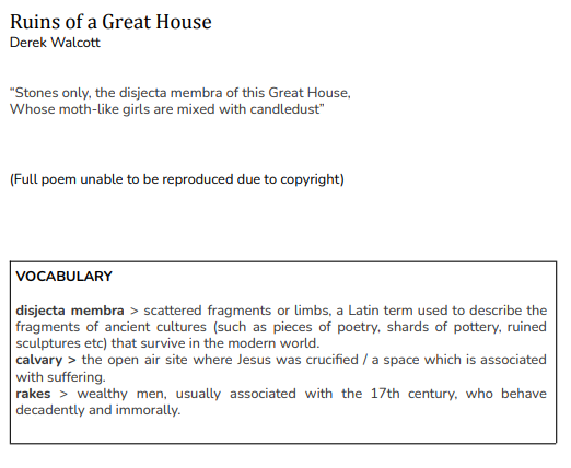 'Ruins of a Great House' by Derek Walcott - Poem Analysis - Payhip