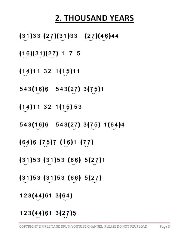 Simple Tank Drum Musical Tabs Chapter 1 and Chapter 2 (Steel Tongue