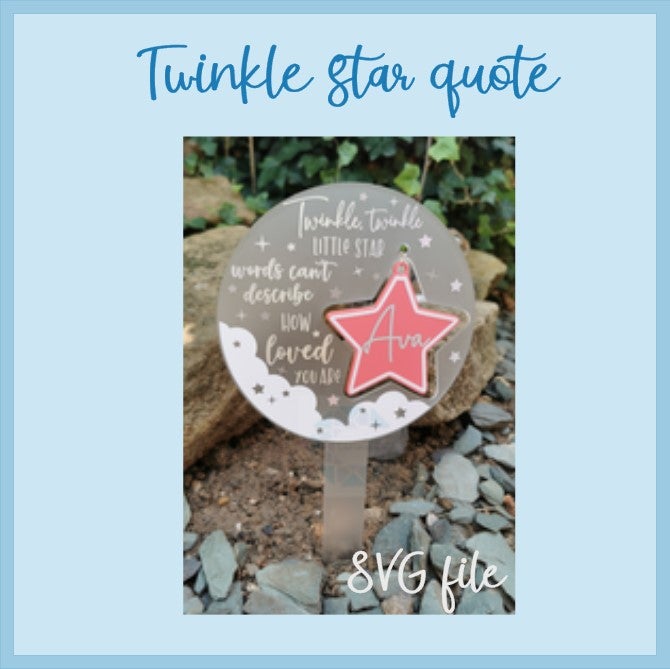 Download Twinkle Quote Svg Ss File For Woodform Star Grave Marker Blank Payhip