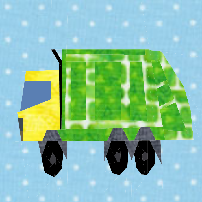 Garbage Truck Quilt Block Pattern
