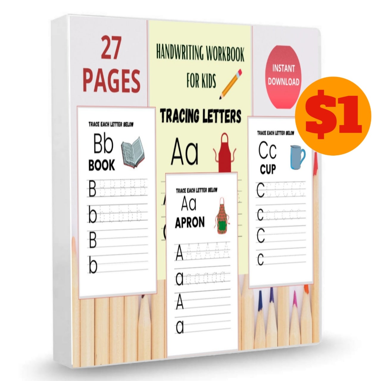 Alphabet Tracing Worksheets | Preschool Practice Tracing | Instant Download  - Payhip