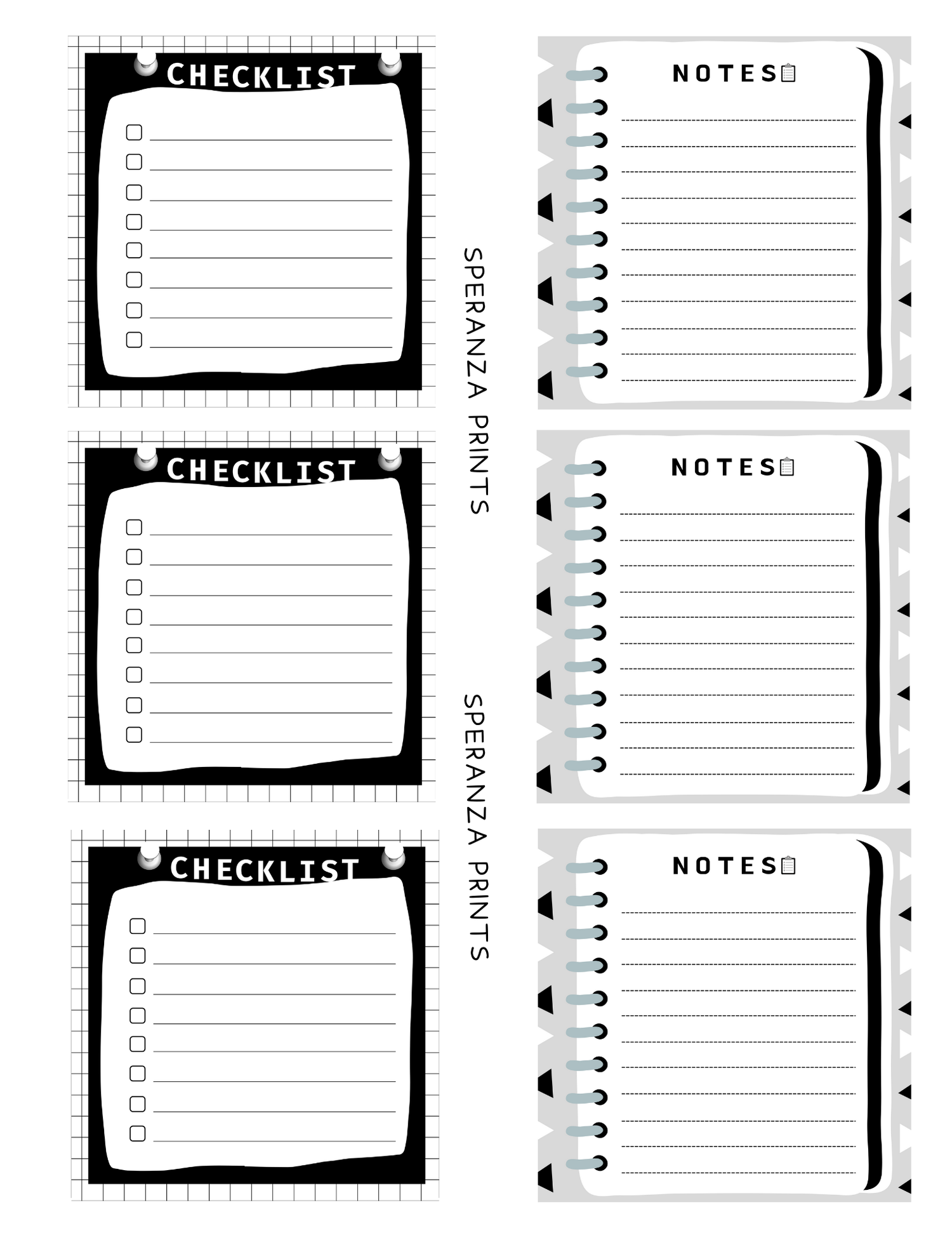 Printable Memo Notes Black White Printer Friendly Payhip