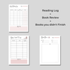 Printable Reading Journal | Reading Journal A4 | Reading Journal Letter ...