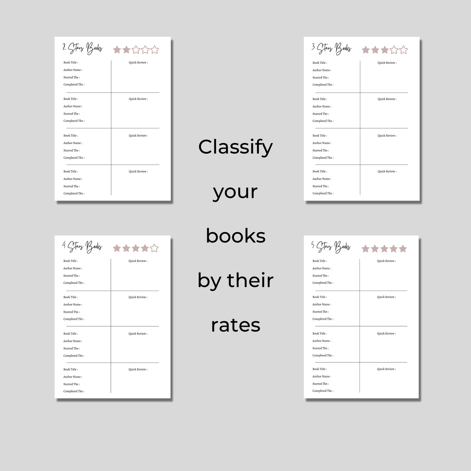 Printable Reading Journal | Reading Journal A4 | Reading Journal Letter ...