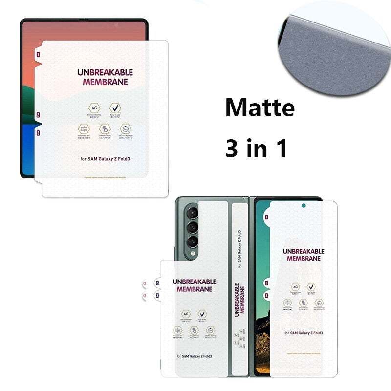 Hot Deal Samsung Galaxy Z Fold 3 Screen Protector Hydrogel Film 3 in 1