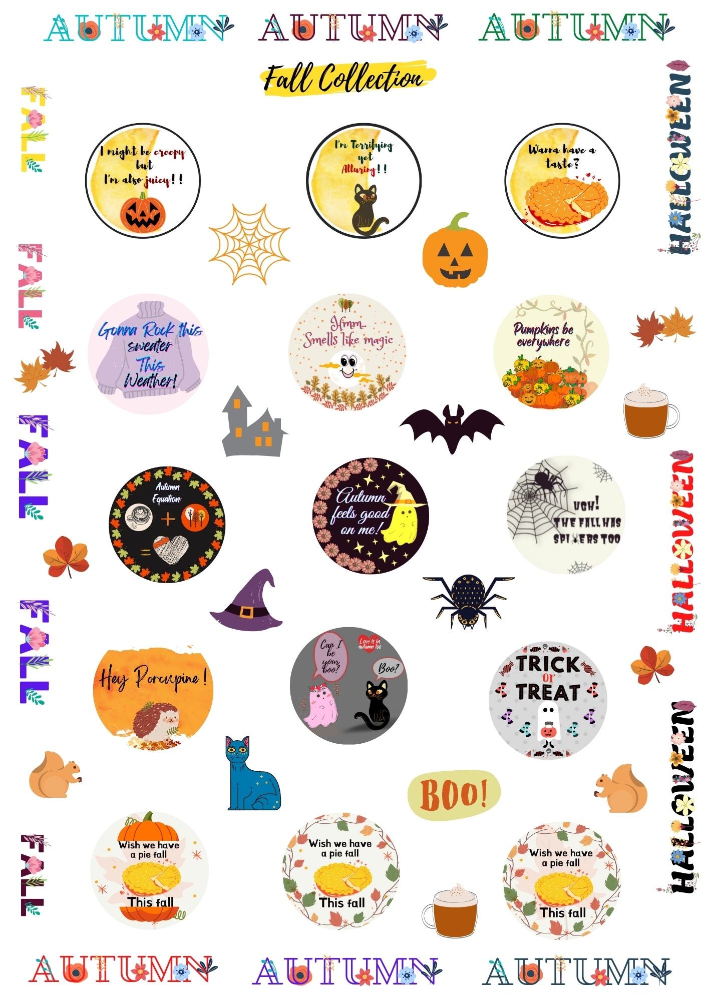 Autumn Themed Printable Memo Sheets &amp; Stickers - Payhip