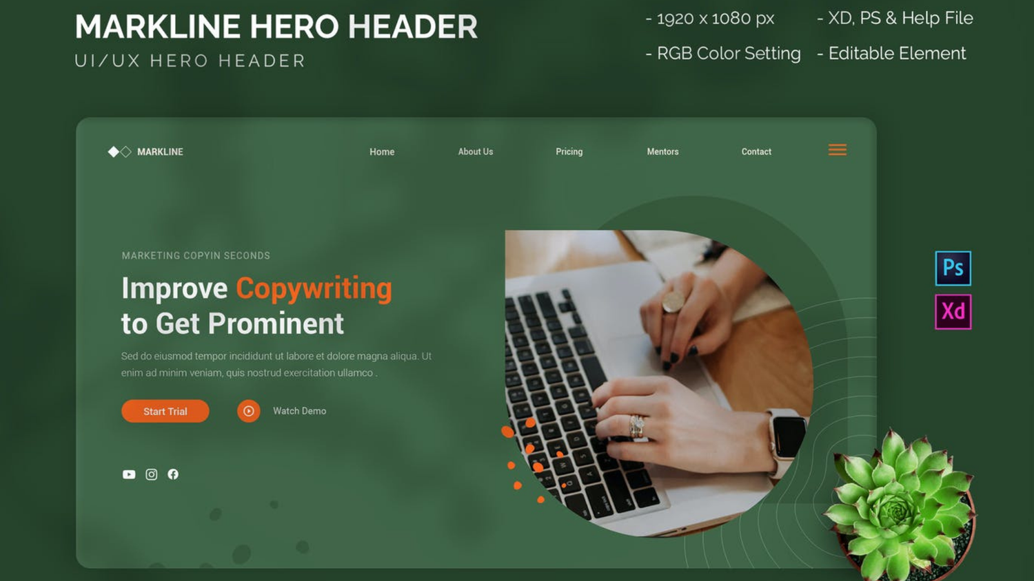 Website Hero Header Design - Payhip