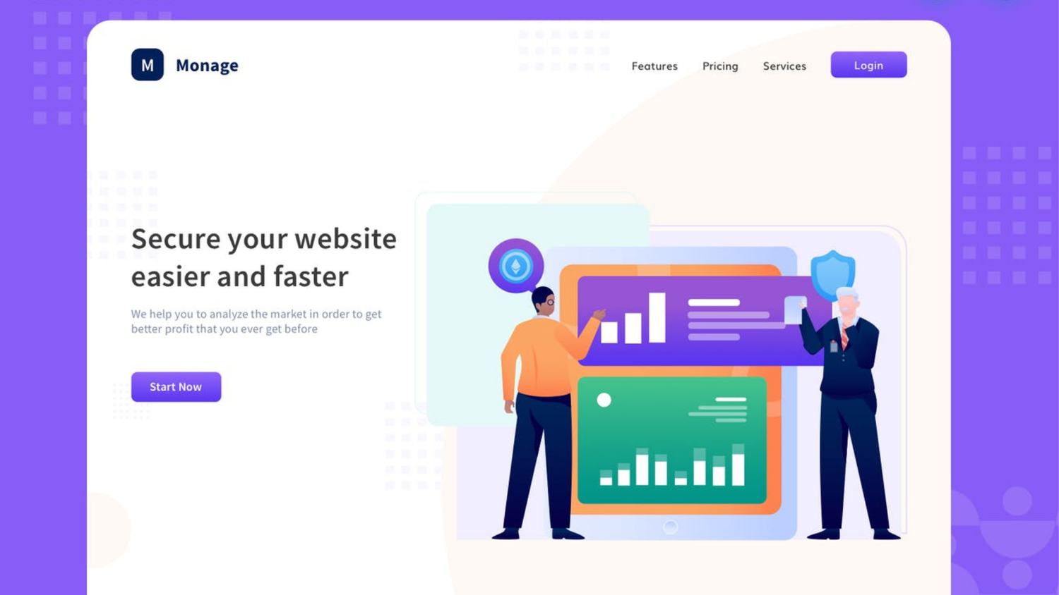 Technology website hero header template - Payhip