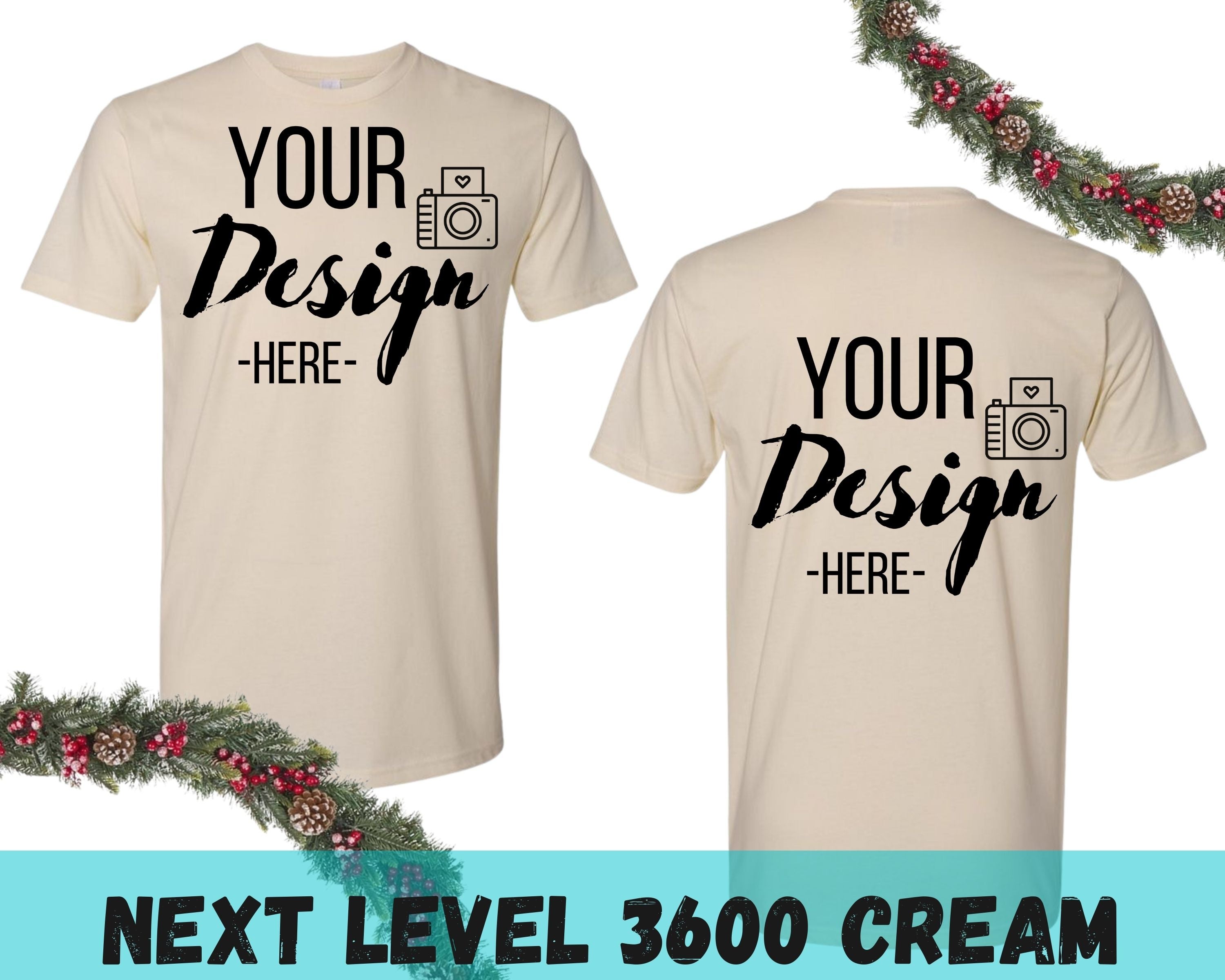 Level 3600 Cream Tshirt Mockup, Cream 