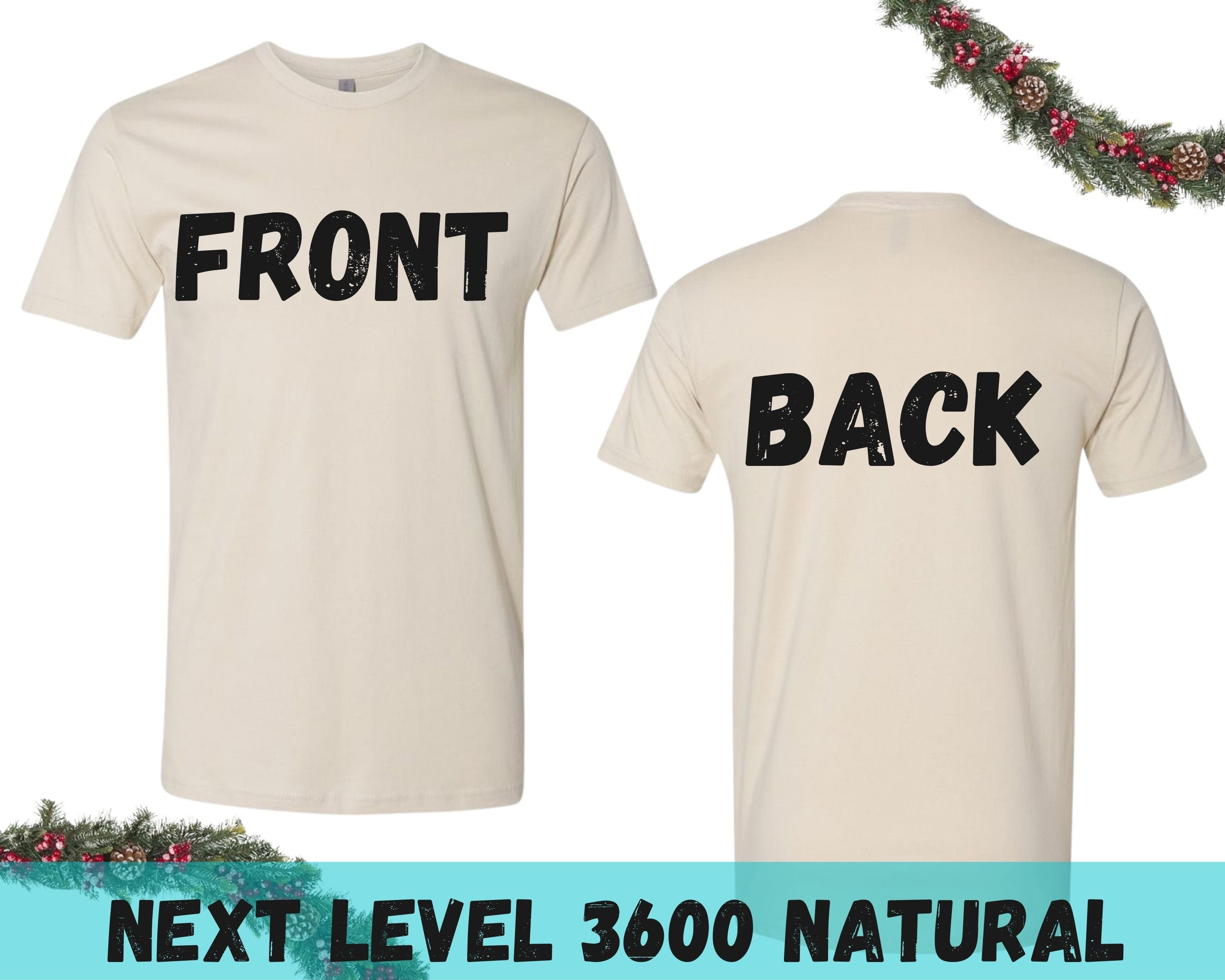 Front and Back Next Level 3600 Natural 