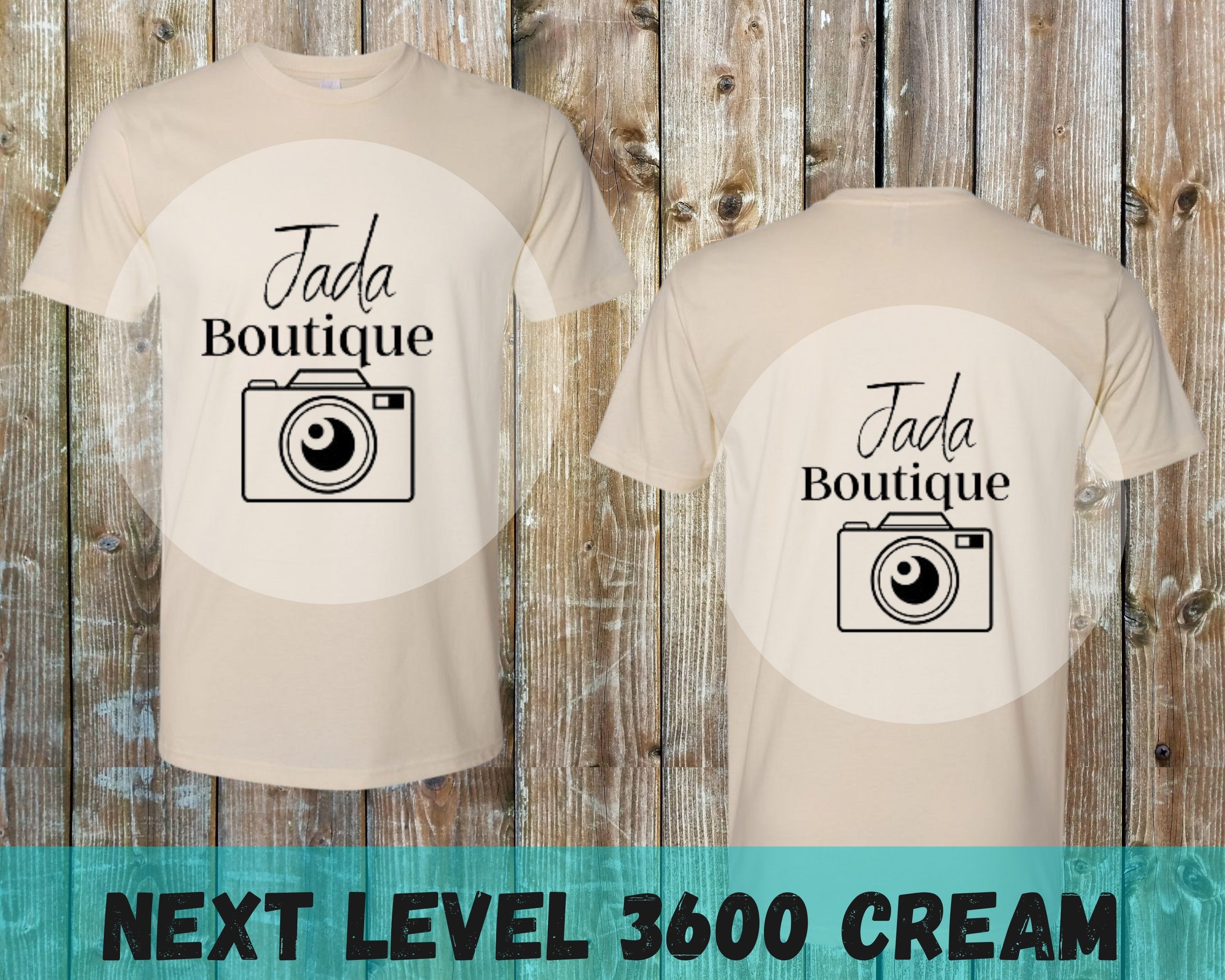 Front and Back Cream Tshirt Mockup 
