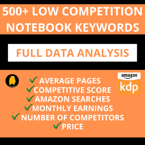 500 Notebook KDP Keywords Payhip