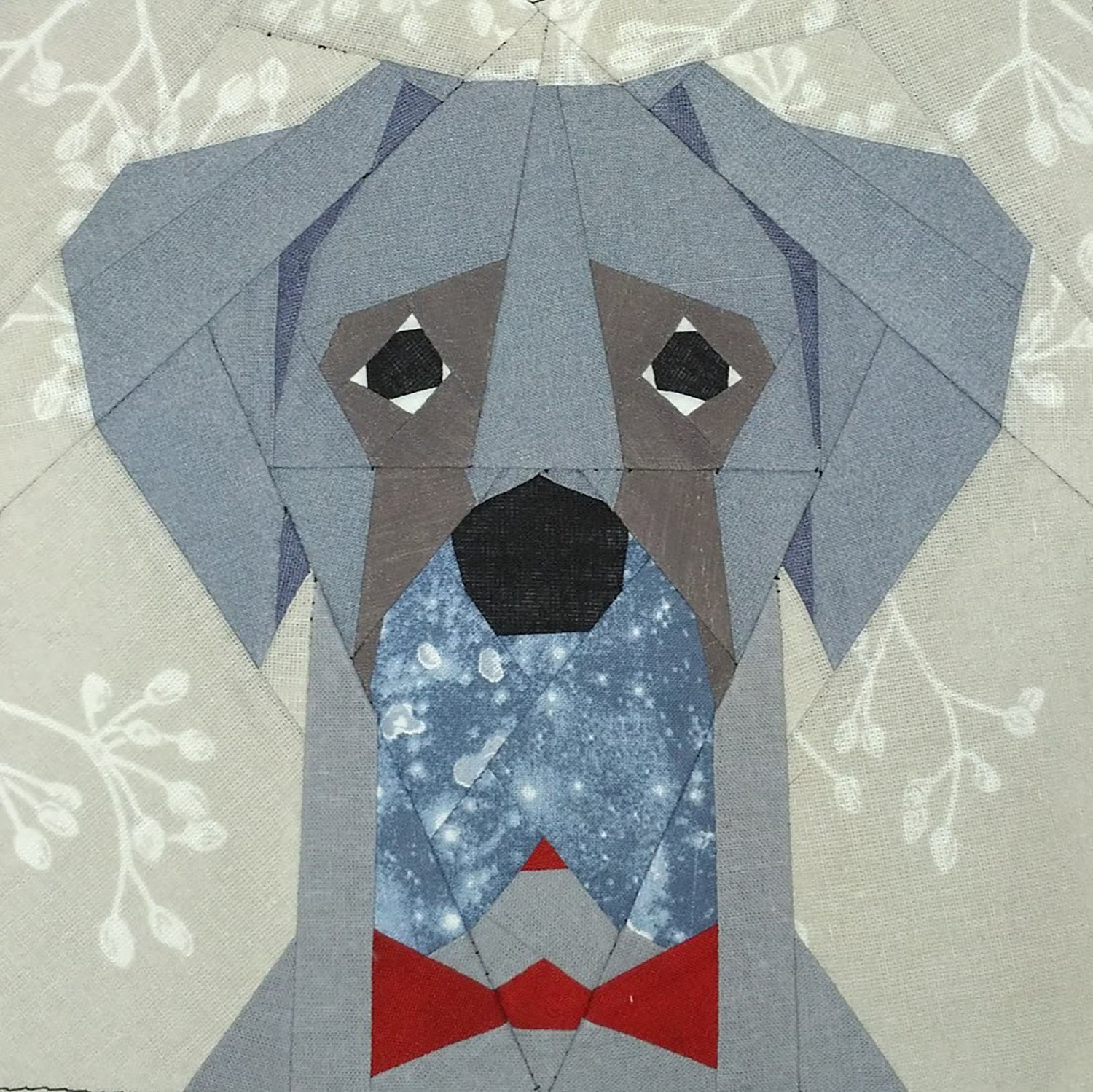 Great Dane Quilt Block PDF Pattern 4 versions in technology Paper