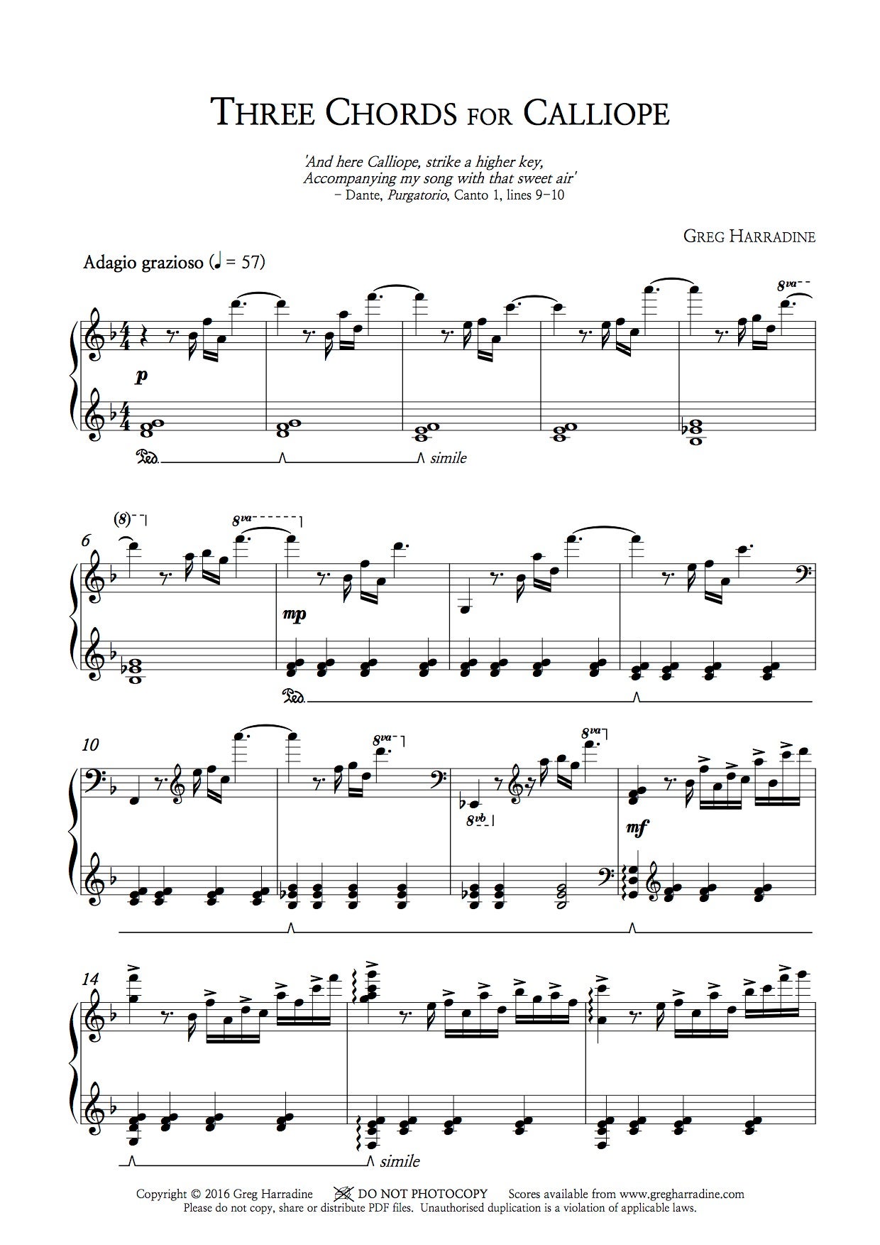 Three Chords for Calliope (piano score PDF) Payhip