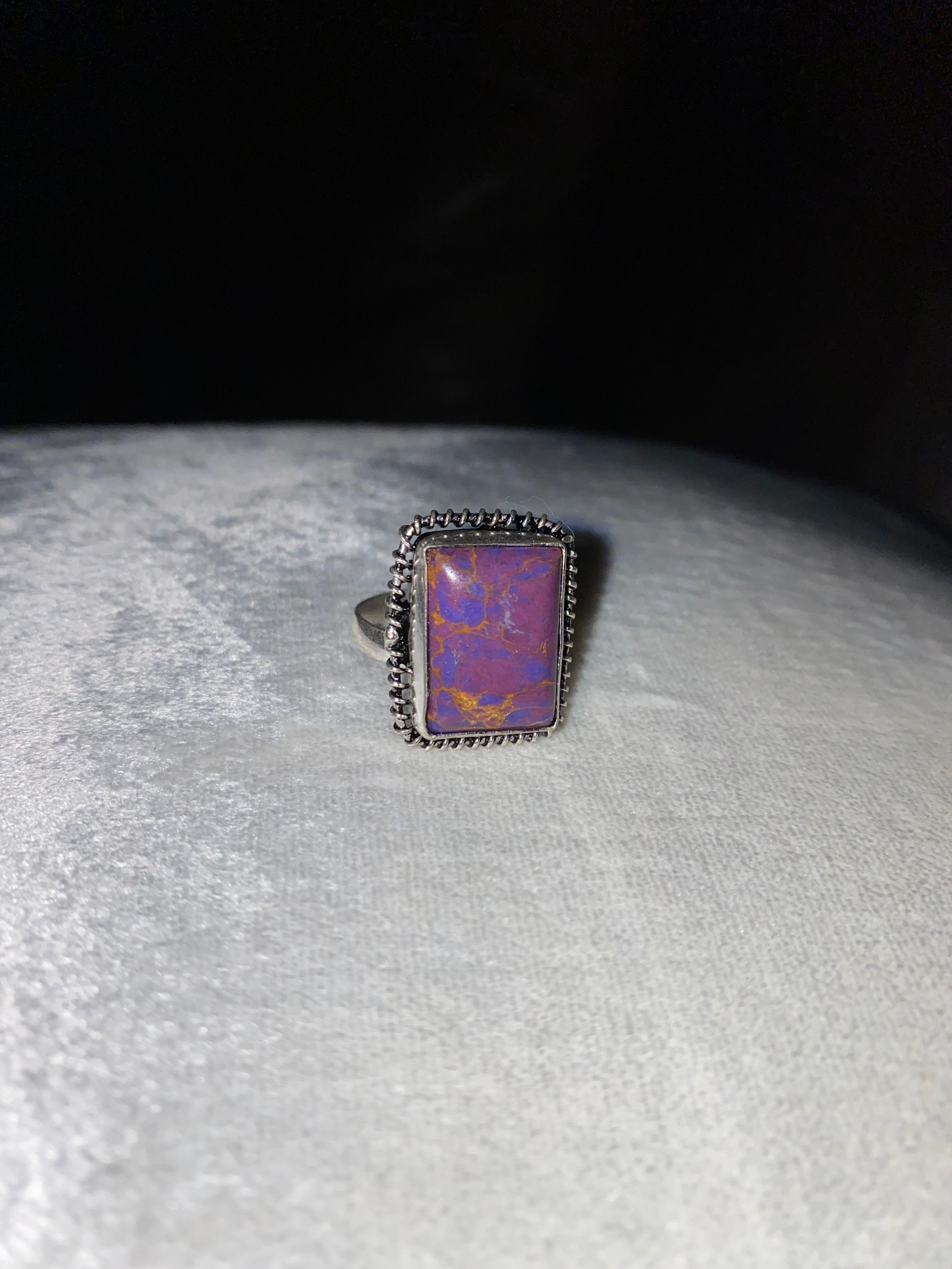 Purple Zircon Ring – Adjustable Unisex Jewelry