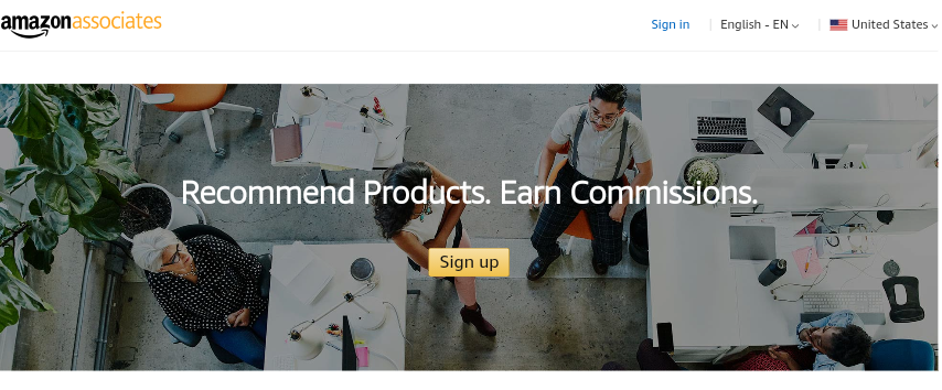 Amazon affiliate program home page