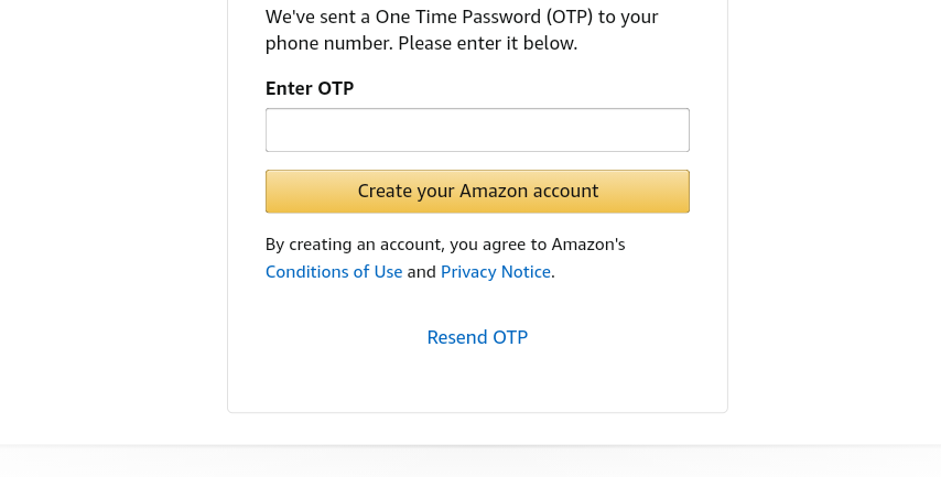 Verify phone number for Amazon associate program