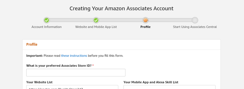 How To choose associate store ID for Amazon affiliate program