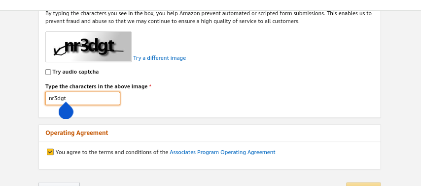 Amazon associate program: verify that you're human